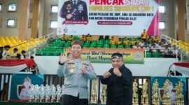 Ketua DPRD Kabupaten Sukabumi, Budi Azhar Mutawali, menghadiri pembukaan Festival Pencak Silat Kapolres Sukabumi CUP I 2025 di GOR Venue Tinju Palabuhanratu.
