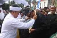 Bupati Sukabumi H. Asep Japar menghadiri peringatan Hari Jadi ke-41 Desa Sukajaya.