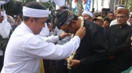Bupati Sukabumi H. Asep Japar menghadiri peringatan Hari Jadi ke-41 Desa Sukajaya.