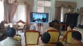 Sekda Kabupaten Sukabumi H. Ade Suryaman membuka Rakor virtual verifikasi data perizinan subsektor