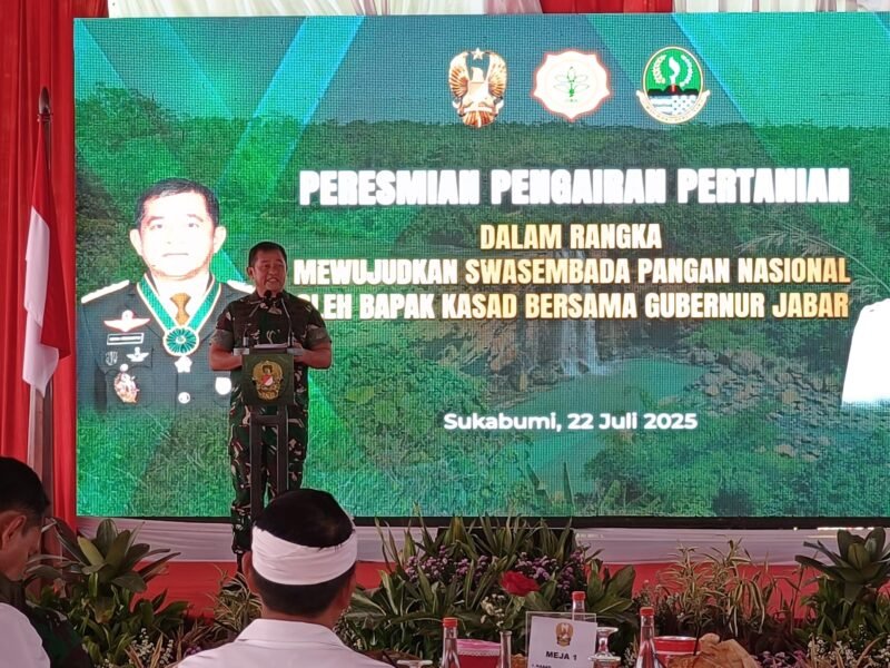 KASAD Jenderal TNI Maruli Simanjuntak meresmikan proyek irigasi pertanian di Ciracap,