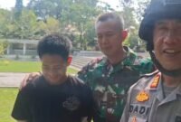 TNI Koramil 2202 Palabuhanratu bersama Polri bergerak cepat membubarkan kerumunan remaja