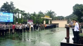 Polres Sukabumi menggelar apel gelar pasukan Operasi Kepolisian Terpusat Lilin Lodaya 2025