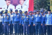 Deretan personel Dinas Pemadam Kebakaran.