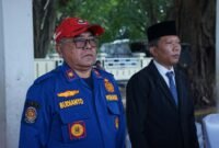Kepala Damkarmat Sukabumi Hadiri Upacara HUT ke-81 TNI di Palabuhanratu