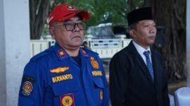 Kepala Damkarmat Sukabumi Hadiri Upacara HUT ke-81 TNI di Palabuhanratu